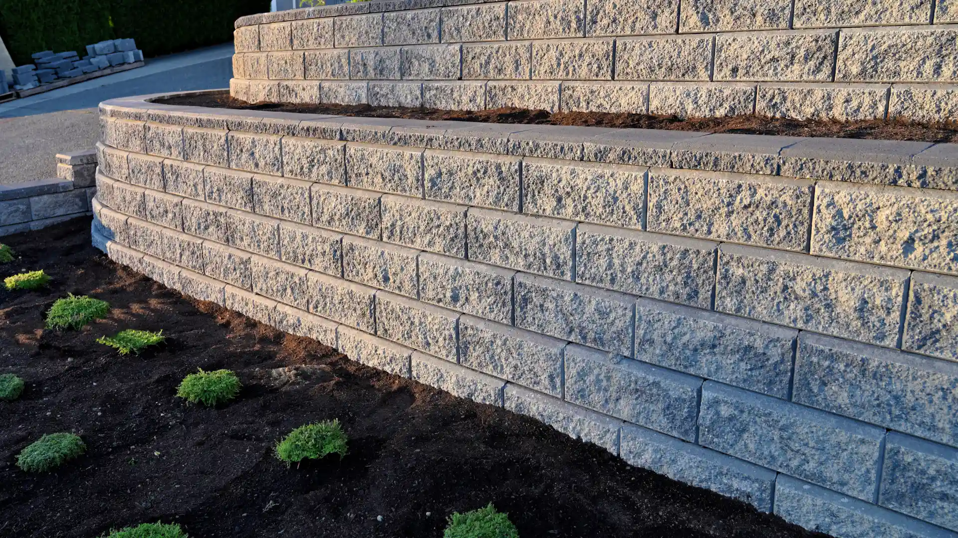 concrete for new plants retaining wall gastonia nc